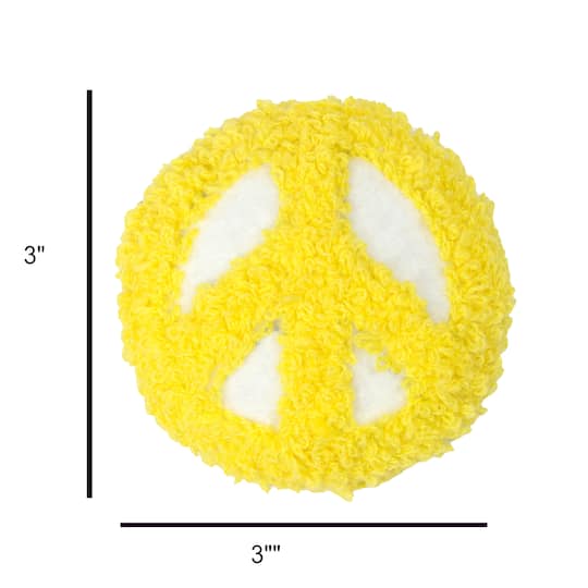 Yellow Peace Sign Filled Patch Embellishment by Celebrate It™